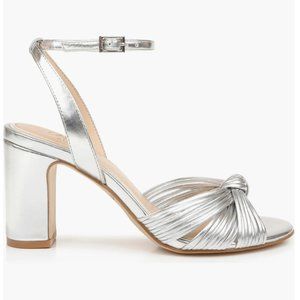 Jewel Badgley Mischka / Christen Block Heel Sandal in Silver / Size 7